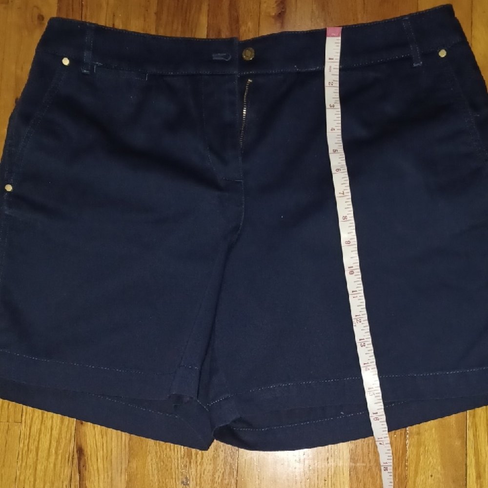 Jones New York Blue Bermuda Shorts Tailored Cotton Blend